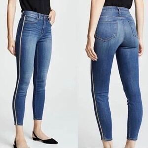 L’AGENCE | Margot High Rise Skinny Jeans Gold Tuxedo Stripe in Neptune H241